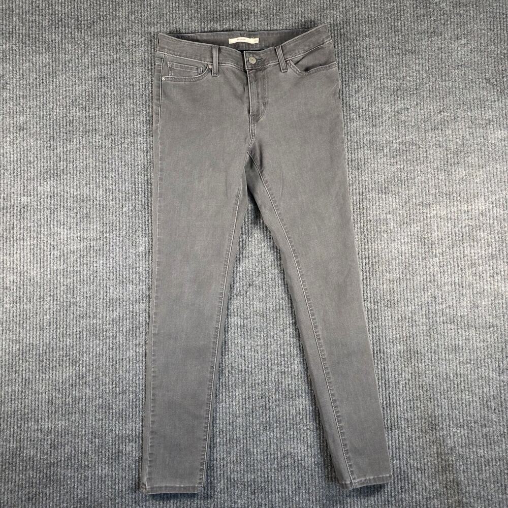 Levis 711 Skinny Jeans Gray Mid Rise Stretch Womens 29
